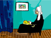 Cartoon: Whistlers Mothers cat (small) by Munguia tagged cat,whisters,mother,cover,parody,parodies,famous,paintings,munguia,costa,rica,guau