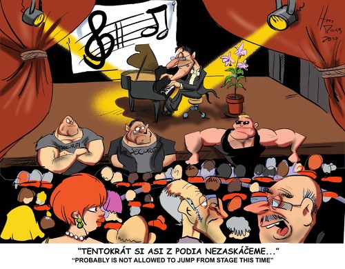 Cartoon: piano (medium) by Martin Hron tagged piano
