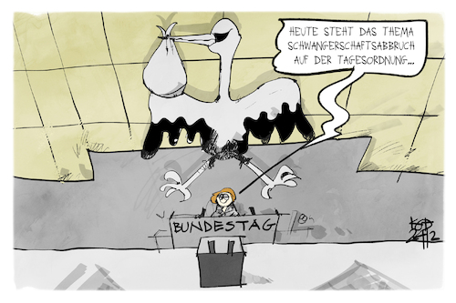 Cartoon: Abtreibungsrecht (medium) by Kostas Koufogiorgos tagged karikatur,koufogiorgos,218,abtreibung,schwangerschaftsabbruch,storch,bundesadler,karikatur,koufogiorgos,218,abtreibung,schwangerschaftsabbruch,storch,bundesadler