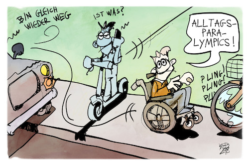 Cartoon: Alltags-Paralympics (medium) by Kostas Koufogiorgos tagged karikatur,koufogiorgos,alltag,behinderung,paralympics,sport,karikatur,koufogiorgos,alltag,behinderung,paralympics,sport