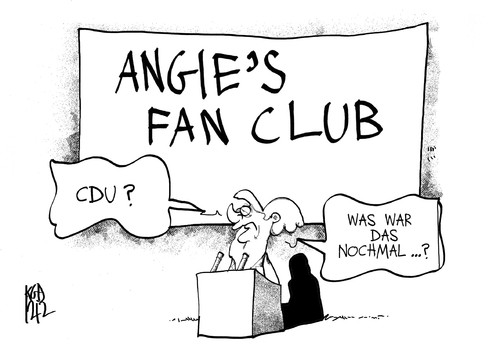 Cartoon: Angies Fan-Club (medium) by Kostas Koufogiorgos tagged cdu,merkel,angie,fan,club,partei,tag,wahlkampf,karikatur,kostas,koufogiorgos,cdu,merkel,angie,fan,club,partei,tag,wahlkampf,karikatur,kostas,koufogiorgos