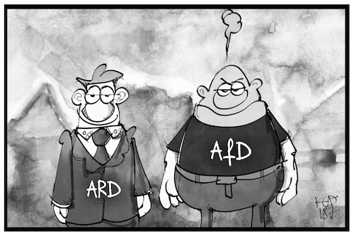 Cartoon: ARD und AfD (medium) by Kostas Koufogiorgos tagged karikatur,koufogiorgos,illustration,cartoon,ard,rundfunkbeitrag,afd,partei,bverfg,ärger,freude,wut,öffentlich,rechtlich,rundfunk,fernsehen,radio,zdf,deutschlandradio,karikatur,koufogiorgos,illustration,cartoon,ard,rundfunkbeitrag,afd,partei,bverfg,ärger,freude,wut,öffentlich,rechtlich,rundfunk,fernsehen,radio,zdf,deutschlandradio