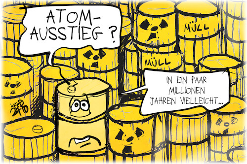 Cartoon: Atomausstieg (medium) by Kostas Koufogiorgos tagged karikatur,koufogiorgos,atomausstieg,atommüll,nuklear,strahlung,radioaktivität,atomkraft,karikatur,koufogiorgos,atomausstieg,atommüll,nuklear,strahlung,radioaktivität,atomkraft