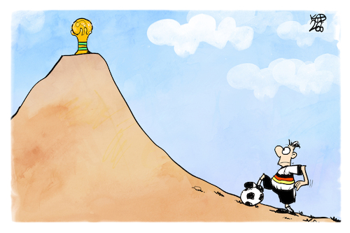 Cartoon: Auftakt zur WM (medium) by Kostas Koufogiorgos tagged karikatur,koufogiorgos,fußball,wm,pokal,torwand,fifa,karikatur,koufogiorgos,fußball,wm,pokal,torwand,fifa