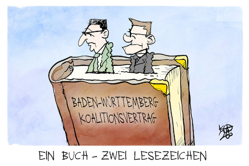 Cartoon: Baden-Württemberg (medium) by Kostas Koufogiorgos tagged karikatur,koufogiorgos,baden,württemberg,özdemir,hagel,buch,lesezeichen,karikatur,koufogiorgos,baden,württemberg,özdemir,hagel,buch,lesezeichen