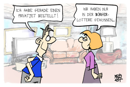 Cartoon: Bürgerlotterie (medium) by Kostas Koufogiorgos tagged karikatur,koufogiorgs,lotto,bürgerlotterie,bürgerrat,karikatur,koufogiorgs,lotto,bürgerlotterie,bürgerrat