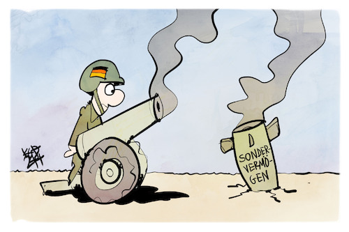 Cartoon: Bundeswehr (medium) by Kostas Koufogiorgos tagged karikatur,koufogiorgos,bundeswehr,sondervermögen,kanone,fehlzündung,karikatur,koufogiorgos,bundeswehr,sondervermögen,kanone,fehlzündung