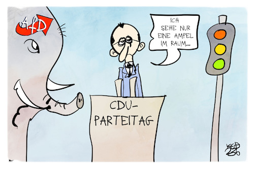 Cartoon: CDU-Parteitag (medium) by Kostas Koufogiorgos tagged karikatur,koufogiorgos,cdu,elefant,afd,ampel,merz,karikatur,koufogiorgos,cdu,elefant,afd,ampel,merz
