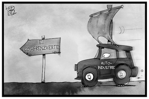 Cartoon: CO2-Pläne der EU (medium) by Kostas Koufogiorgos tagged karikatur,koufogiorgos,illustration,cartoon,co2,abgas,umwelt,umweltschutz,grenzwert,auto,eu,europa,wirtschaft,karikatur,koufogiorgos,illustration,cartoon,co2,abgas,umwelt,umweltschutz,grenzwert,auto,eu,europa,wirtschaft