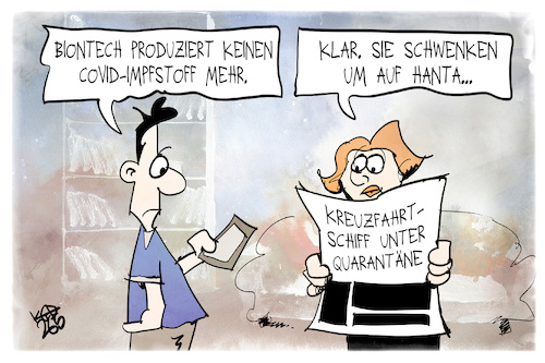 Cartoon: Covid und Hanta (medium) by Kostas Koufogiorgos tagged karikatur,koufogiorgos,covid,corona,hanta,biontech,impfstoff,kreuzfahrt,quarantäne,karikatur,koufogiorgos,covid,corona,hanta,biontech,impfstoff,kreuzfahrt,quarantäne