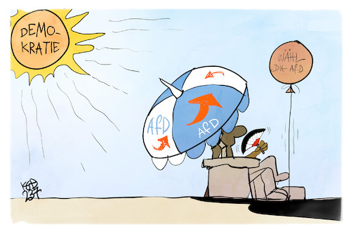 Cartoon: Demokratie und AfD (medium) by Kostas Koufogiorgos tagged karikatur,koufogiorgos,afd,sonne,demokratie,schirm,karikatur,koufogiorgos,afd,sonne,demokratie,schirm