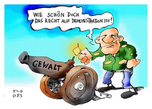 Cartoon: Der 1. Mai (medium) by Kostas Koufogiorgos tagged mai,demonstration,ausschreitungen,gewalt,kostas,koufogiorgos,mai,demonstration,ausschreitungen,gewalt,kostas,koufogiorgos,anarchie,brennende,autos,kriminalität,hooligans,ausländer,rassismus,kanone,polizei,straßenkämpfe