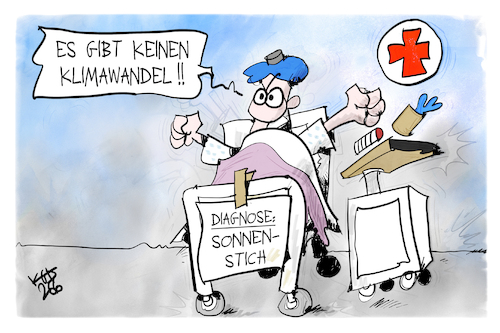Cartoon: Der Klimaleugner (medium) by Kostas Koufogiorgos tagged karikatur,koufogiorgos,klimawandel,sonnenstich,krank,leugner,klima,wetter,hitze,karikatur,koufogiorgos,klimawandel,sonnenstich,krank,leugner,klima,wetter,hitze