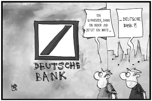 Cartoon: Deutsche Bank (medium) by Kostas Koufogiorgos tagged karikatur,koufogiorgos,illustration,cartoon,schweizer,inder,brite,deutsche,bank,international,chef,aufsichtsrat,vorsitzender,wirtschaft,geldhaus,karikatur,koufogiorgos,illustration,cartoon,schweizer,inder,brite,deutsche,bank,international,chef,aufsichtsrat,vorsitzender,wirtschaft,geldhaus