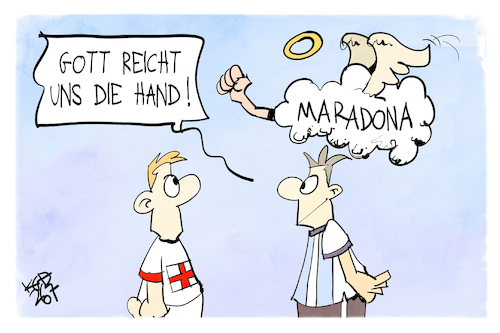 Cartoon: Die Hand Gottes (medium) by Kostas Koufogiorgos tagged karikatur,koufogiorgos,maradona,argentinien,hand,gott,wm,karikatur,koufogiorgos,maradona,argentinien,hand,gott,wm