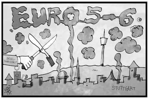 Cartoon: Diesel-Fahrverbot (medium) by Kostas Koufogiorgos tagged karikatur,koufogiorgos,illustration,cartoon,diesel,luft,verschmutzung,feinstaub,nox,euronorm,fahrverbot,verkehr,umwelt,karikatur,koufogiorgos,illustration,cartoon,diesel,luft,verschmutzung,feinstaub,nox,euronorm,fahrverbot,verkehr,umwelt