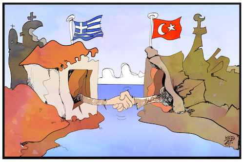 Cartoon: Erdbeben (medium) by Kostas Koufogiorgos tagged karikatur,koufogiorgos,illustration,cartoon,erdbeben,tuerkei,griechenland,handreichung,opfer,freundschaft,naturkatastrophe,brüderlichkeit,karikatur,koufogiorgos,illustration,cartoon,erdbeben,tuerkei,griechenland,handreichung,opfer,freundschaft,naturkatastrophe,brüderlichkeit