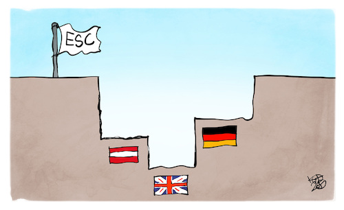 Cartoon: ESC-Ergebnis (medium) by Kostas Koufogiorgos tagged karikatur,koufogiorgos,esc,musik,siegertreppchen,verlierer,karikatur,koufogiorgos,esc,musik,siegertreppchen,verlierer