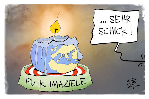Cartoon: EU-Klimaziele (medium) by Kostas Koufogiorgos tagged karikatur,koufogiorgos,eu,klimaziel,kerze,hitze,flamme,schick,karikatur,koufogiorgos,eu,klimaziel,kerze,hitze,flamme,schick