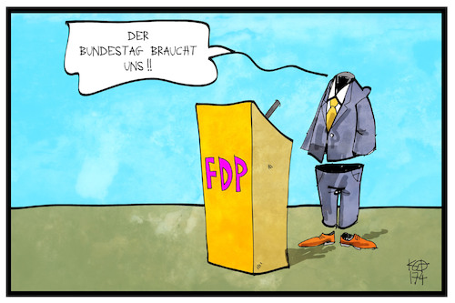 Cartoon: FDP-Parteitag (medium) by Kostas Koufogiorgos tagged karikatur,koufogiorgos,illustration,cartoon,fdp,parteitag,lindner,bundestag,kopflos,partei,politik,karikatur,koufogiorgos,illustration,cartoon,fdp,parteitag,lindner,bundestag,kopflos,partei,politik