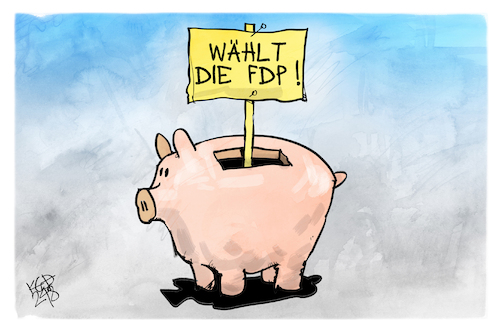 Cartoon: FDP (medium) by Kostas Koufogiorgos tagged karikatur,koufogiorgos,wahlwerbung,fdp,schuldenbremse,sparschwein,karikatur,koufogiorgos,wahlwerbung,fdp,schuldenbremse,sparschwein