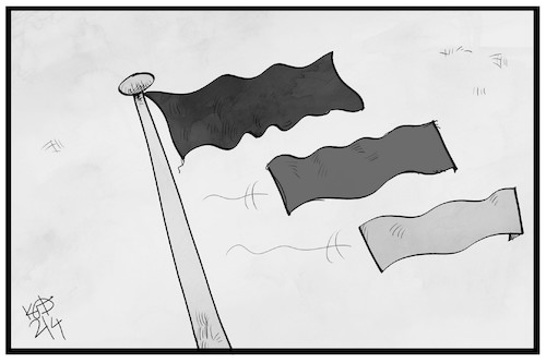 Cartoon: Föderalismus (medium) by Kostas Koufogiorgos tagged karikatur,koufogiorgos,illustration,cartoon,foederalismus,fahne,flagge,aufloesung,deutschland,regierung,karikatur,koufogiorgos,illustration,cartoon,foederalismus,fahne,flagge,aufloesung,deutschland,regierung