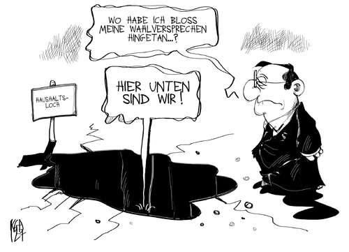 Cartoon: Frankreich (medium) by Kostas Koufogiorgos tagged hollande,frankreich,wahl,versprechen,haushalt,loch,geld,karikatur,kostas,koufogiorgos,hollande,frankreich,wahl