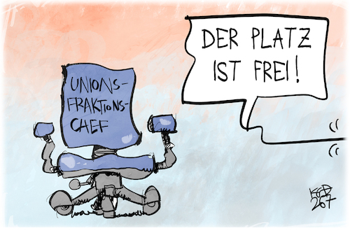 Cartoon: Franktionschef Frei (medium) by Kostas Koufogiorgos tagged karikatur,koufogiorgos,frei,fraktionschef,sitz,stuhl,union,cdu,karikatur,koufogiorgos,frei,fraktionschef,sitz,stuhl,union,cdu