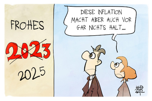 Cartoon: Frohes Neues (medium) by Kostas Koufogiorgos tagged karikatur,koufogiorgos,inflation,2025,2023,neujahr,karikatur,koufogiorgos,inflation,2025,2023,neujahr