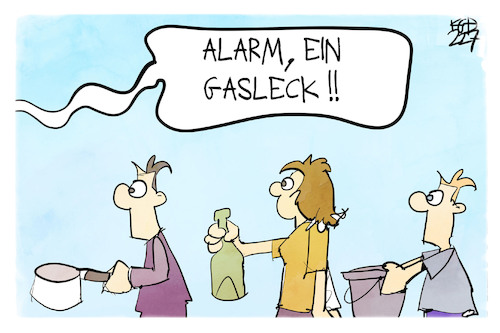 Cartoon: Gasnotstand (medium) by Kostas Koufogiorgos tagged karikatur,koufogiorgos,gas,gasleck,gasnotstand,energie,karikatur,koufogiorgos,gas,gasleck,gasnotstand,energie