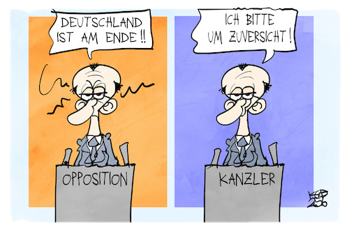 Cartoon: Generaldebatte (medium) by Kostas Koufogiorgos tagged karikatur,koufogiorgos,generaldebatte,kanzler,merz,opposition,karikatur,koufogiorgos,generaldebatte,kanzler,merz,opposition