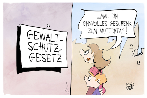 Cartoon: Gewaltschutzgesetz (medium) by Kostas Koufogiorgos tagged karikatur,koufogiorgos,gewaltschutzgesetz,muttertag,frau,kind,familie,geschenk,karikatur,koufogiorgos,gewaltschutzgesetz,muttertag,frau,kind,familie,geschenk
