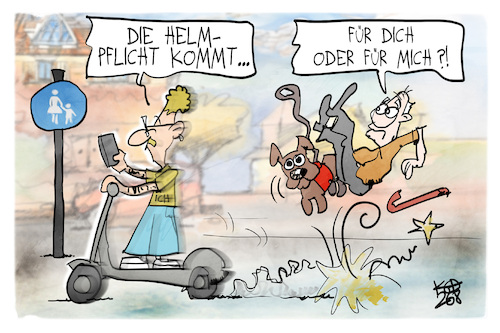 Cartoon: Helmpflicht (medium) by Kostas Koufogiorgos tagged karikatur,koufogiorgos,helmpflicht,scooter,fußgänger,straßenverkehr,rücksicht,karikatur,koufogiorgos,helmpflicht,scooter,fußgänger,straßenverkehr,rücksicht