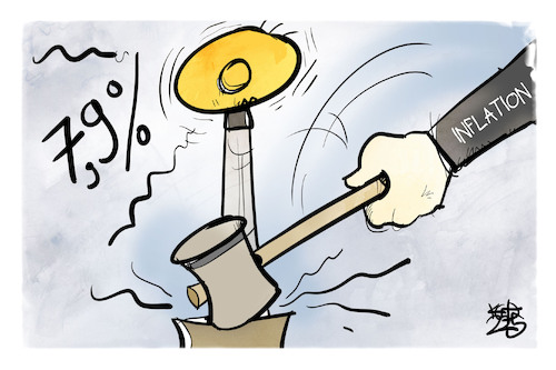 Cartoon: Inflation (medium) by Kostas Koufogiorgos tagged karikatur,koufogiorgos,inflation,wirtschaft,geldentwertung,hau,den,lukas,karikatur,koufogiorgos,inflation,wirtschaft,geldentwertung,hau,den,lukas