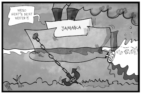Cartoon: Jamaika-Sondierung (medium) by Kostas Koufogiorgos tagged karikatur,koufogiorgos,illustration,cartoon,jamaika,sondierung,schiff,anker,csu,partei,politik,fahrt,meer,hindernis,erschwernis,verhandlung,karikatur,koufogiorgos,illustration,cartoon,jamaika,sondierung,schiff,anker,csu,partei,politik,fahrt,meer,hindernis,erschwernis,verhandlung