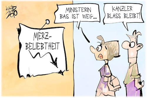 Cartoon: Kanzler Blass (medium) by Kostas Koufogiorgos tagged koufogiorgos,krikatur,merz,bas,blass,kanzler,umfrage,koufogiorgos,krikatur,merz,bas,blass,kanzler,umfrage