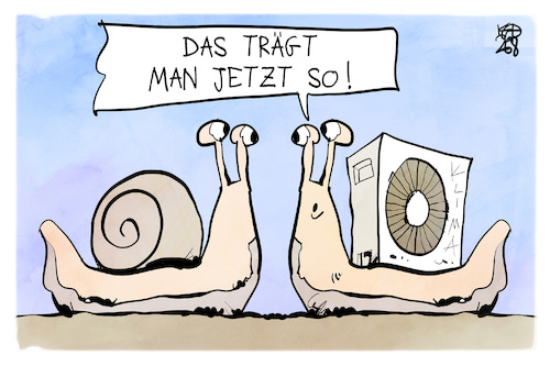 Cartoon: Klimapläne (medium) by Kostas Koufogiorgos tagged karikatur,koufogiorgos,spd,schnecke,klima,klimaplan,klimaanlage,karikatur,koufogiorgos,spd,schnecke,klima,klimaplan,klimaanlage