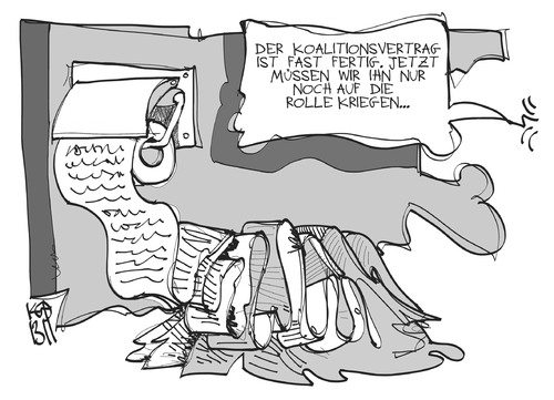 Cartoon: Koalitionsvertrag (medium) by Kostas Koufogiorgos tagged koalitionsvertrag,spd,cdu,union,groko,karikatur,koufogiorgos,koalitionsvertrag,spd,cdu,union,groko,karikatur,koufogiorgos