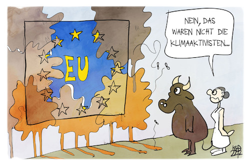 Cartoon: Korruption im EU-Parlament (medium) by Kostas Koufogiorgos tagged karikatur,koufogiorgos,eu,europaparlament,europa,stier,schmutz,korruption,karikatur,koufogiorgos,eu,europaparlament,europa,stier,schmutz,korruption