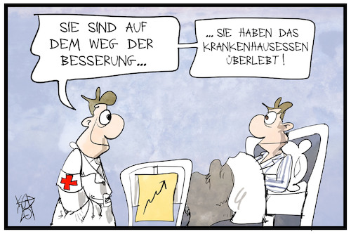 Cartoon: Krankenhausessen (medium) by Kostas Koufogiorgos tagged karikatur,koufogiorgos,illustration,cartoon,krankenhaus,essen,arzt,patient,gesundheit,lebensmittel,gesundheitssystem,karikatur,koufogiorgos,illustration,cartoon,krankenhaus,essen,arzt,patient,gesundheit,lebensmittel,gesundheitssystem