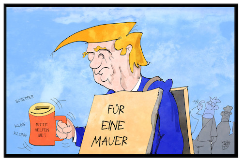 Cartoon: Mauer zu Mexiko (medium) by Kostas Koufogiorgos tagged karikatur,koufogiorgos,illustration,cartoon,mauer,mexiko,trump,bettler,geld,usa,grenze,zaun,präsident,karikatur,koufogiorgos,illustration,cartoon,mauer,mexiko,trump,bettler,geld,usa,grenze,zaun,präsident