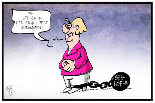 Cartoon: Merkel und Seehofer (medium) by Kostas Koufogiorgos tagged karikatur,koufogiorgos,merkel,seehofer,eisenkugel,angekettet,verbindung,groko,regierung,koalition,union,politik,karikatur,koufogiorgos,merkel,seehofer,eisenkugel,angekettet,verbindung,groko,regierung,koalition,union,politik