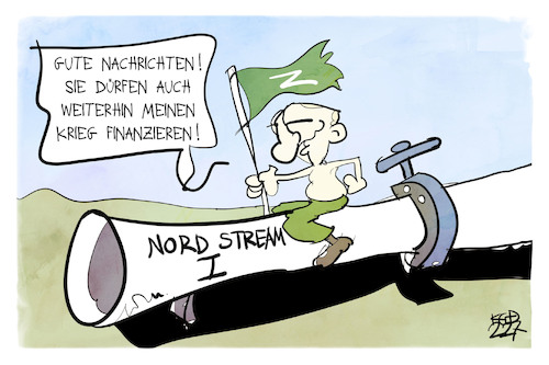Cartoon: Nordstream I (medium) by Kostas Koufogiorgos tagged karikatur,koufogiorgos,putin,gas,nordstream,pipeline,krieg,energie,karikatur,koufogiorgos,putin,gas,nordstream,pipeline,krieg,energie