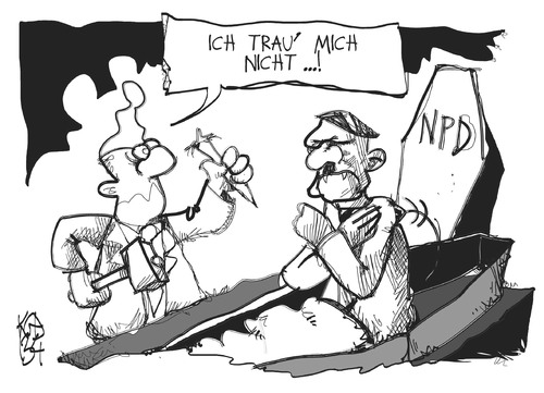 Cartoon: NPD-Verbot (medium) by Kostas Koufogiorgos tagged npd,verbot,partei,bundestag,neonazi,rechtsextremismus,karikatur,kostas,koufogiorgos,npd,verbot,partei,bundestag,neonazi,rechtsextremismus,karikatur,kostas,koufogiorgos