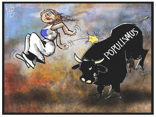 Cartoon: Populismus in der EU (medium) by Kostas Koufogiorgos tagged karikatur,koufogiorgos,illustration,cartoon,wahl,europawahl,stier,zeus,europa,populismus,politik,demokratie,karikatur,koufogiorgos,illustration,cartoon,wahl,europawahl,stier,zeus,europa,populismus,politik,demokratie