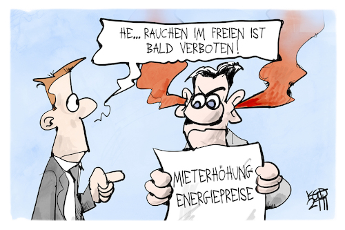 Cartoon: Preiserhöhungen (medium) by Kostas Koufogiorgos tagged karikatur,koufogiorgos,rauchverbot,eu,ärger,wut,miete,energie,kosten,karikatur,koufogiorgos,rauchverbot,eu,ärger,wut,miete,energie,kosten