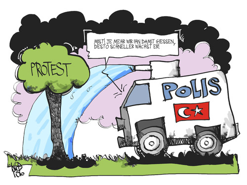 Cartoon: Protest Baum (medium) by Kostas Koufogiorgos tagged karikatur,koufogiorgos,turkei,wasserwerfer,protest,erdogan,resistanbul,resistanbul,erdogan,protest,wasserwerfer,turkei,koufogiorgos,karikatur