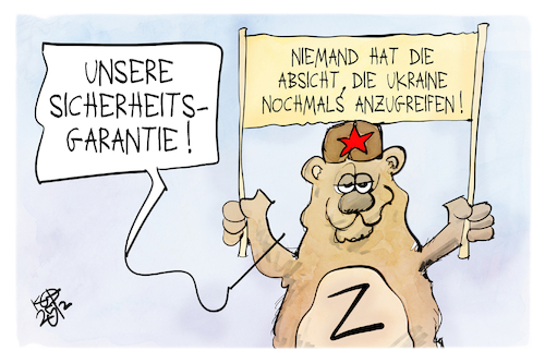 Cartoon: Sicherheitsgarantien (medium) by Kostas Koufogiorgos tagged karikatur,koufogiorgos,sicherheit,garantie,trump,putin,karikatur,koufogiorgos,sicherheit,garantie,trump,putin