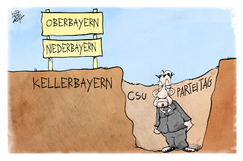 Cartoon: Söders Wahlergebnis (medium) by Kostas Koufogiorgos tagged karikatur,koufogiorgos,söder,keller,bayern,csu,parteitag,parteichef,karikatur,koufogiorgos,söder,keller,bayern,csu,parteitag,parteichef