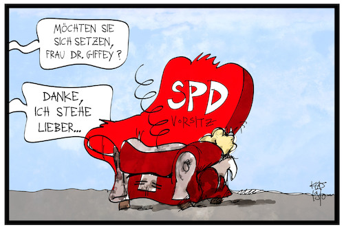Cartoon: SPD-Vorsitz (medium) by Kostas Koufogiorgos tagged karikatur,koufogiorgos,illustration,cartoon,spd,vorsitz,giffey,schleudersitz,thron,sozialdemokraten,karikatur,koufogiorgos,illustration,cartoon,spd,vorsitz,giffey,schleudersitz,thron,sozialdemokraten